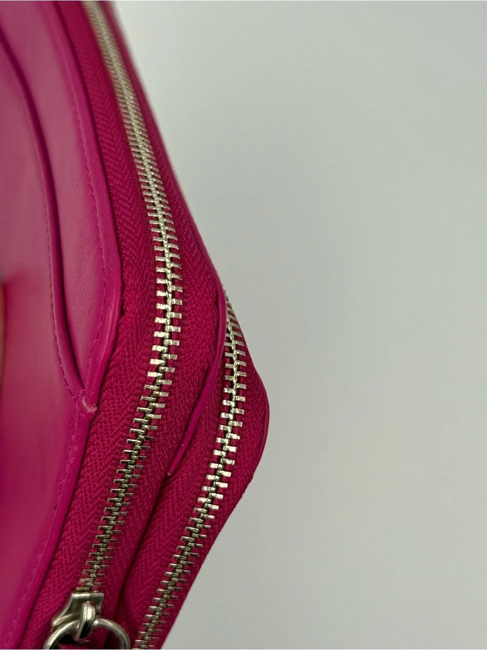 Coach Magenta Leather Zip Wristlet